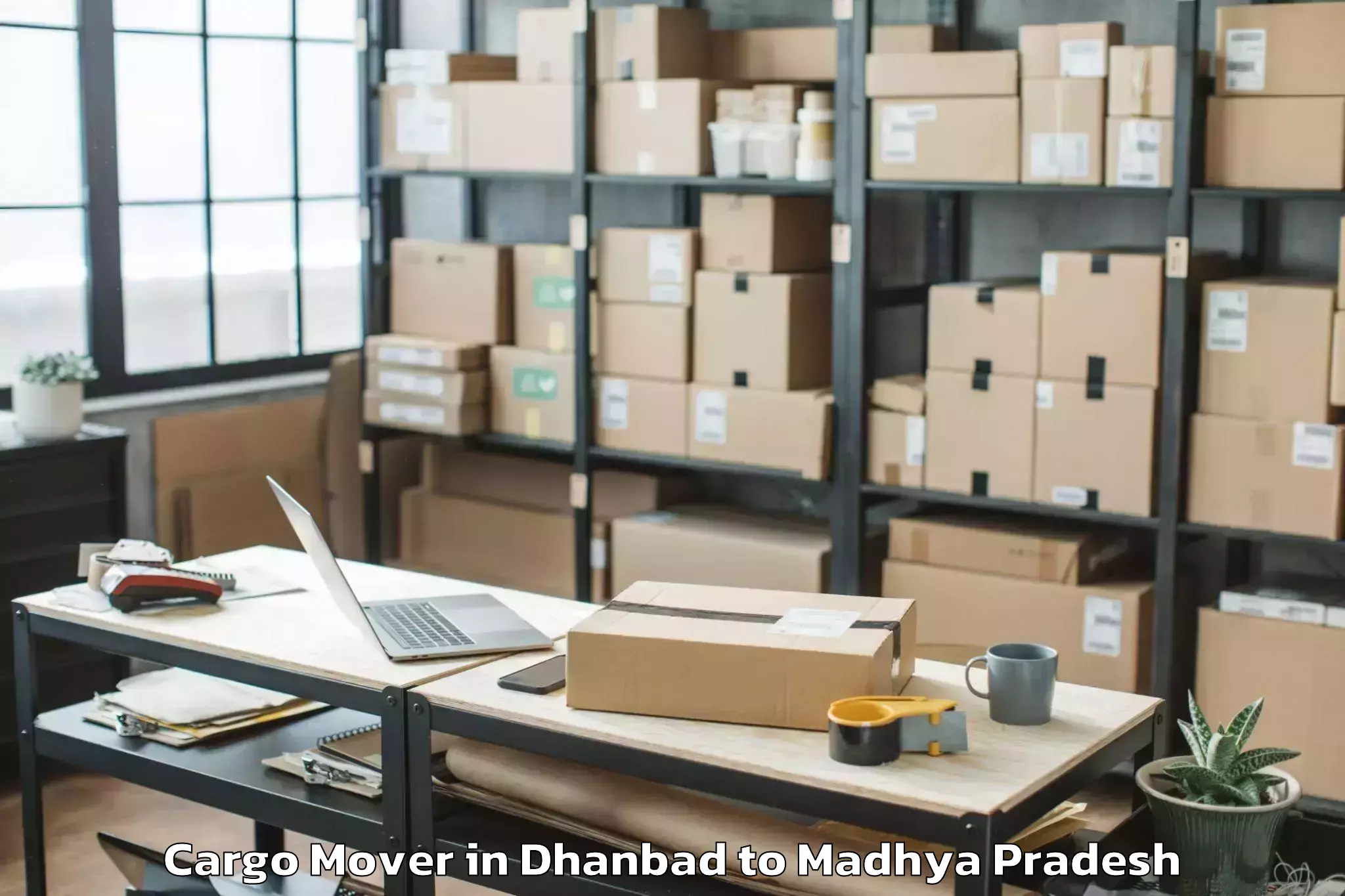 Top Dhanbad to Mandleshwar Cargo Mover Available